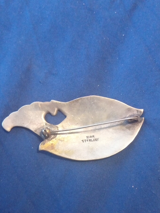 siam sterling Jewelry - Vintage Sterling Silver  Brooch Pin - Siam Stamp